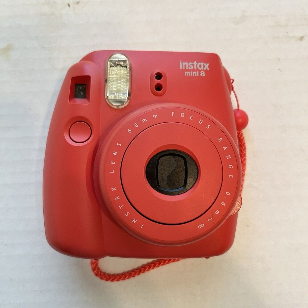 Fujifilm Red Instax Mini 8 Instant Film Camera — TESTED AND WORKING